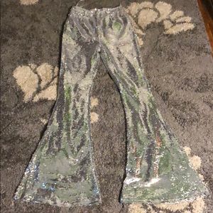 Missguided silver sequin bell pants